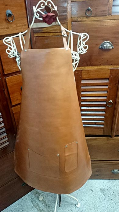 handmade leather apron and accessories